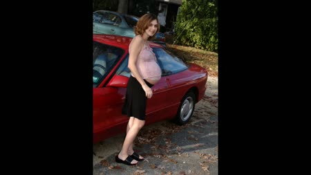 Jennifer Marie  Pregnant Flash And Tease Hd 1080p - Jennifer marie, tall blonde and 9 months pregnant, poses in her car on the autumn streets of suburbia. She gives us a tease as she lets us see up her skirt and pulls aside the crotch of her black lace panties. In the backseat of her car, jennifer shows us some milk-swollen tit. Her nipples are brown and stand up like thick pencil erasers.

a 51 photo video slide shows in wmv at 1920x1080